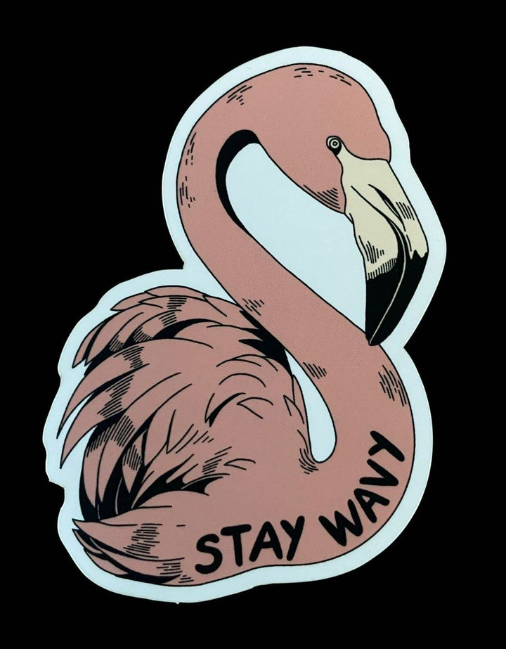 Stay Wavy Flamingo Sticker